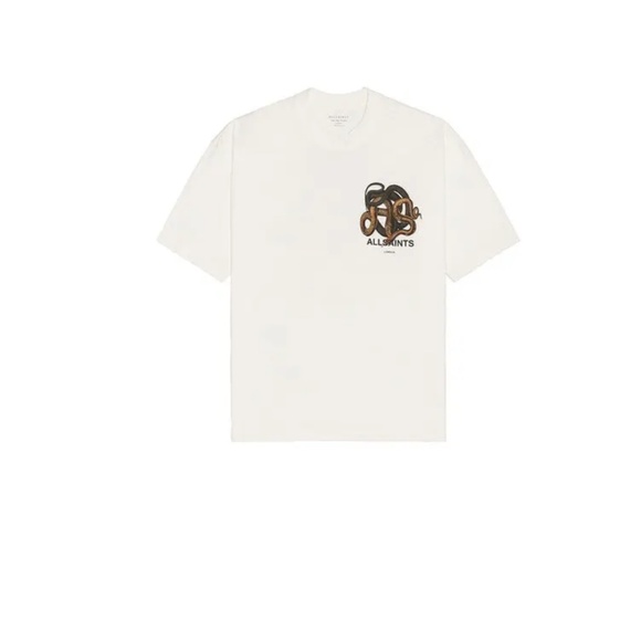 ALL SAINTS  Reticulate Crew Neck Tee In White - Picture 3 of 10